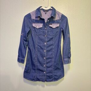 Calvin Klein Jeans Girls’ Blue Denim Button Down Shirt Dress Size M (8/10)​